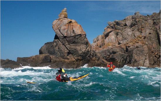 heading back to Sennen at the end of what is one of the UK's finest sea kayak days out