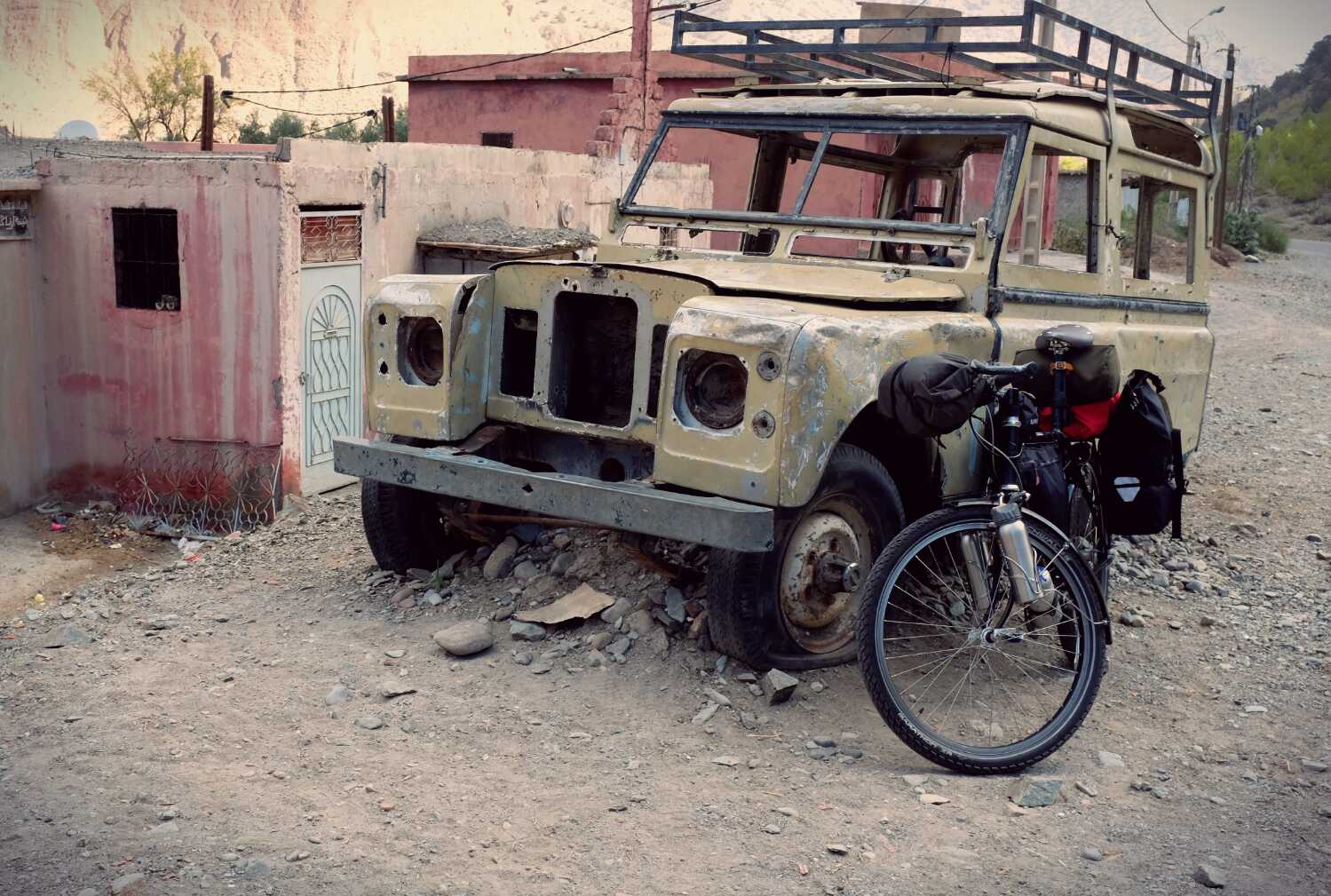 This poor old land rover had seen better days.