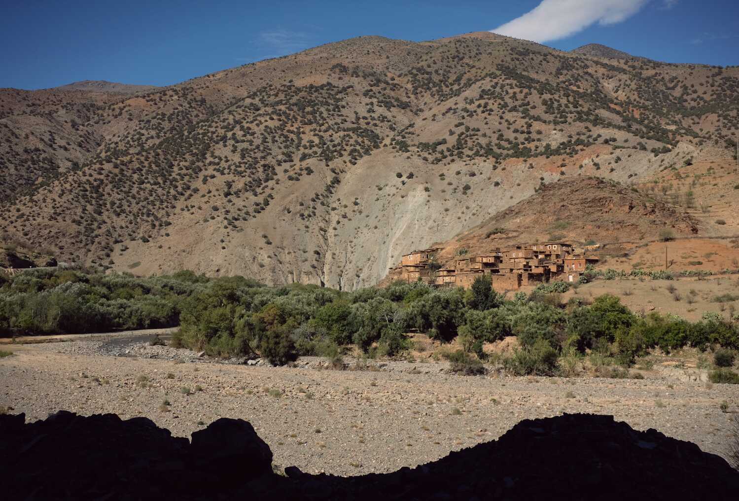The hills are dotted with tiny Berber villages. Fixed 35mm lens has limitations in such cases but I'm happy