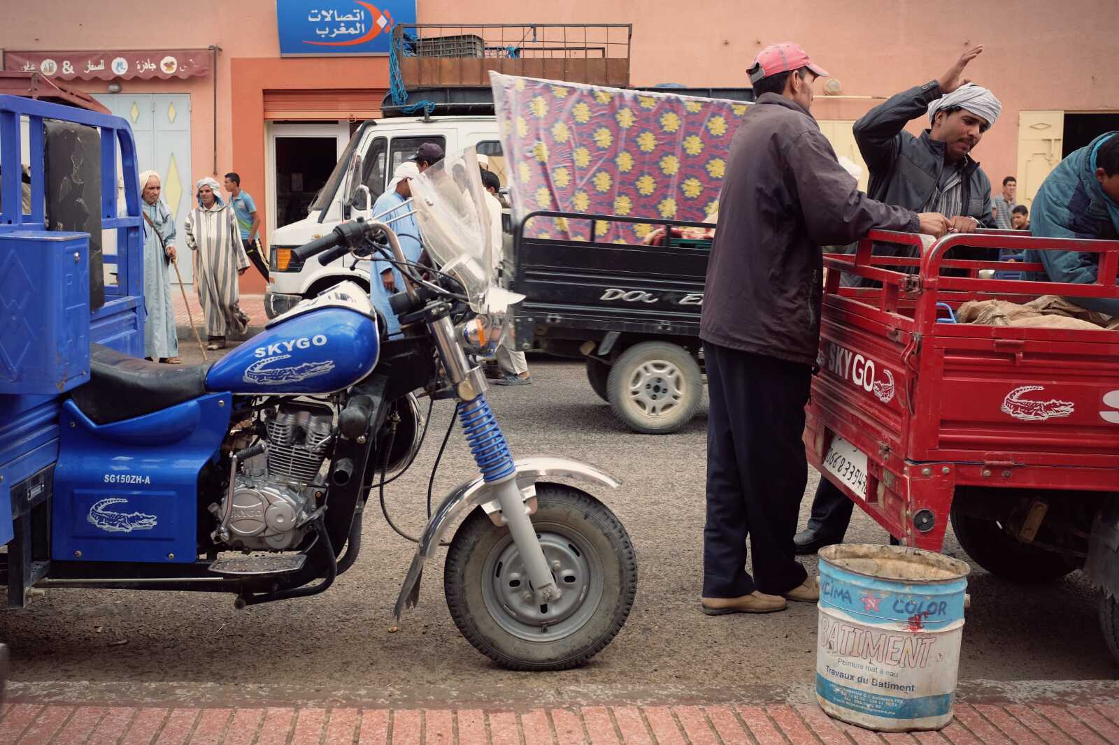 There are also a number of these 3-wheeled motorcycle pickups which are quite neat. 