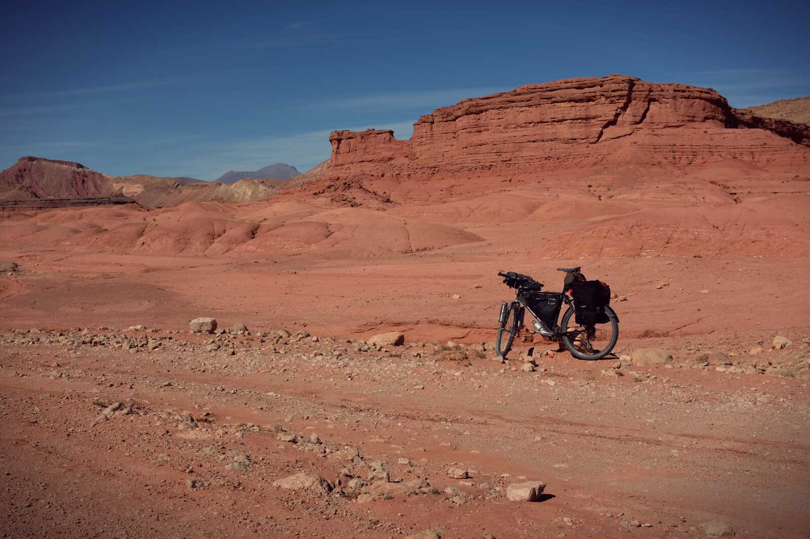 ...and then hard clay through a fantastically eroded landscape... this stretch would be really sticky in the wet.