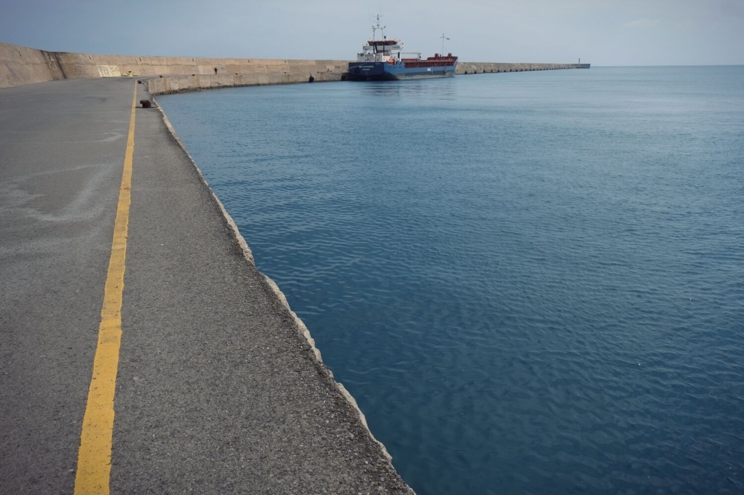 The breakwater is vast...