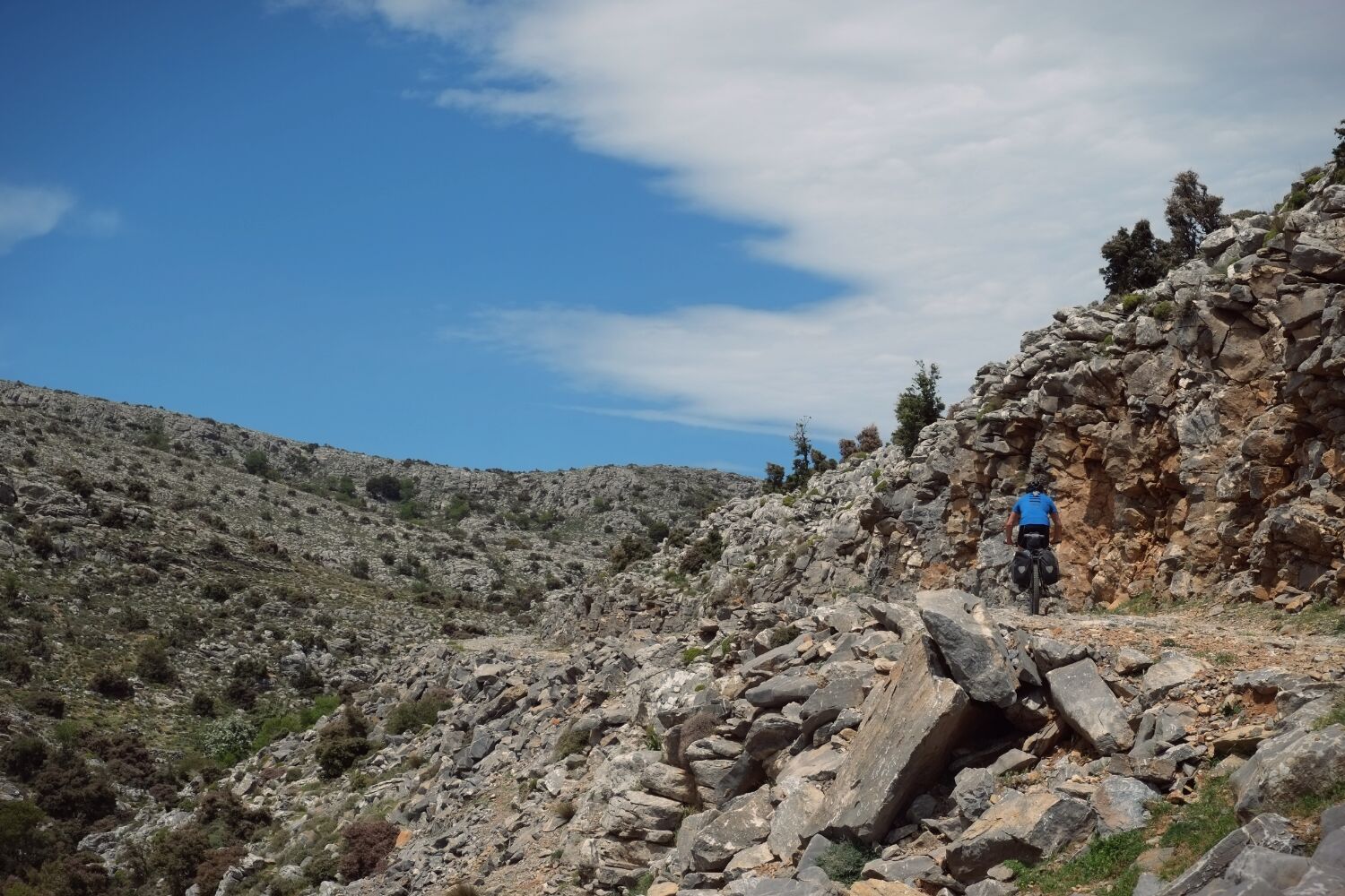 We did get off it at the first opportunity.. a rough, rocky track that climbed steeply for another hour or so. It was ace. Clear, cool air, fab scenery..