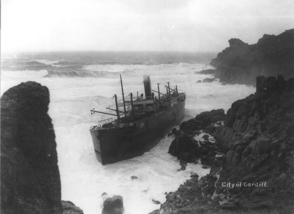 As an aside.. in 1912 the steamship City of Cardiff was wrecked in the bay at Nanjizal..
