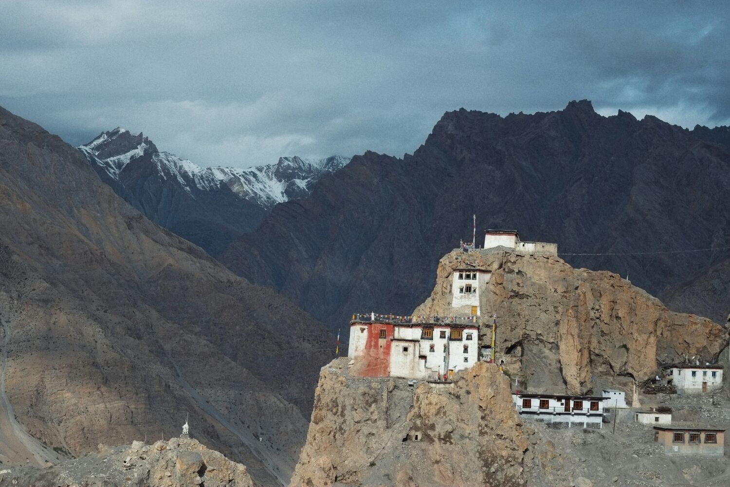 Dhankar Gompa, perched on a spur high above the valley floor.