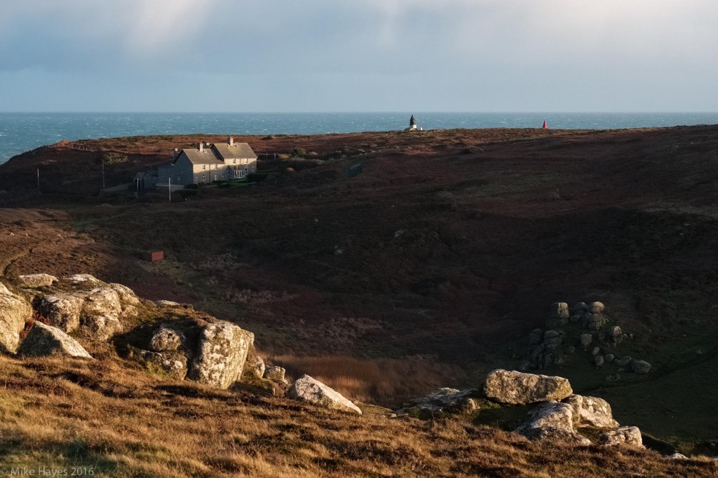 Looking out over Gwennap Head. You can just see the tops of the Runnel Stone (shipping hazard) day marks.