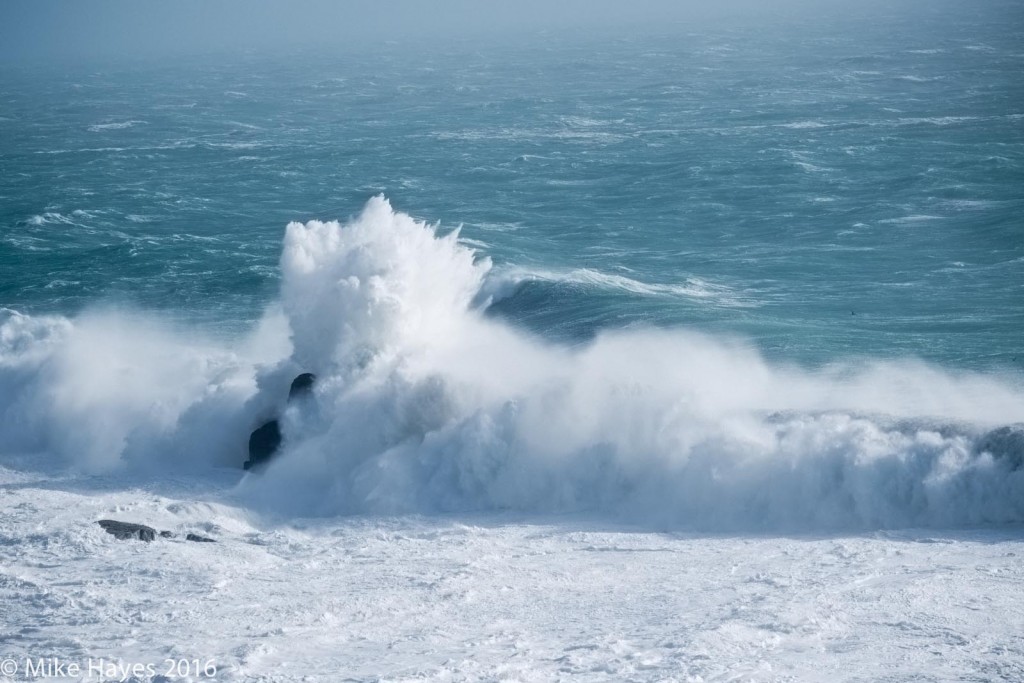 Boom! This is Porth Chapel, just west of Porthcurno. I've camped here with my sea kayak... It looked a little less friendly today.