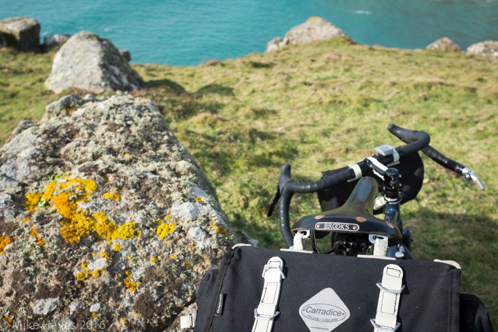 Possibly something of a hipster cliché these days sadly but it is very functional.. Carradice Barley saddlebag has just enough room for a stove, kettle, down jacket, some food, camera etc. Just the job for when you want to take things more slowly.