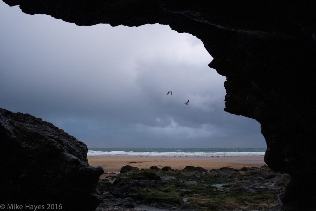 This cave offered some handy shelter from the squalls...