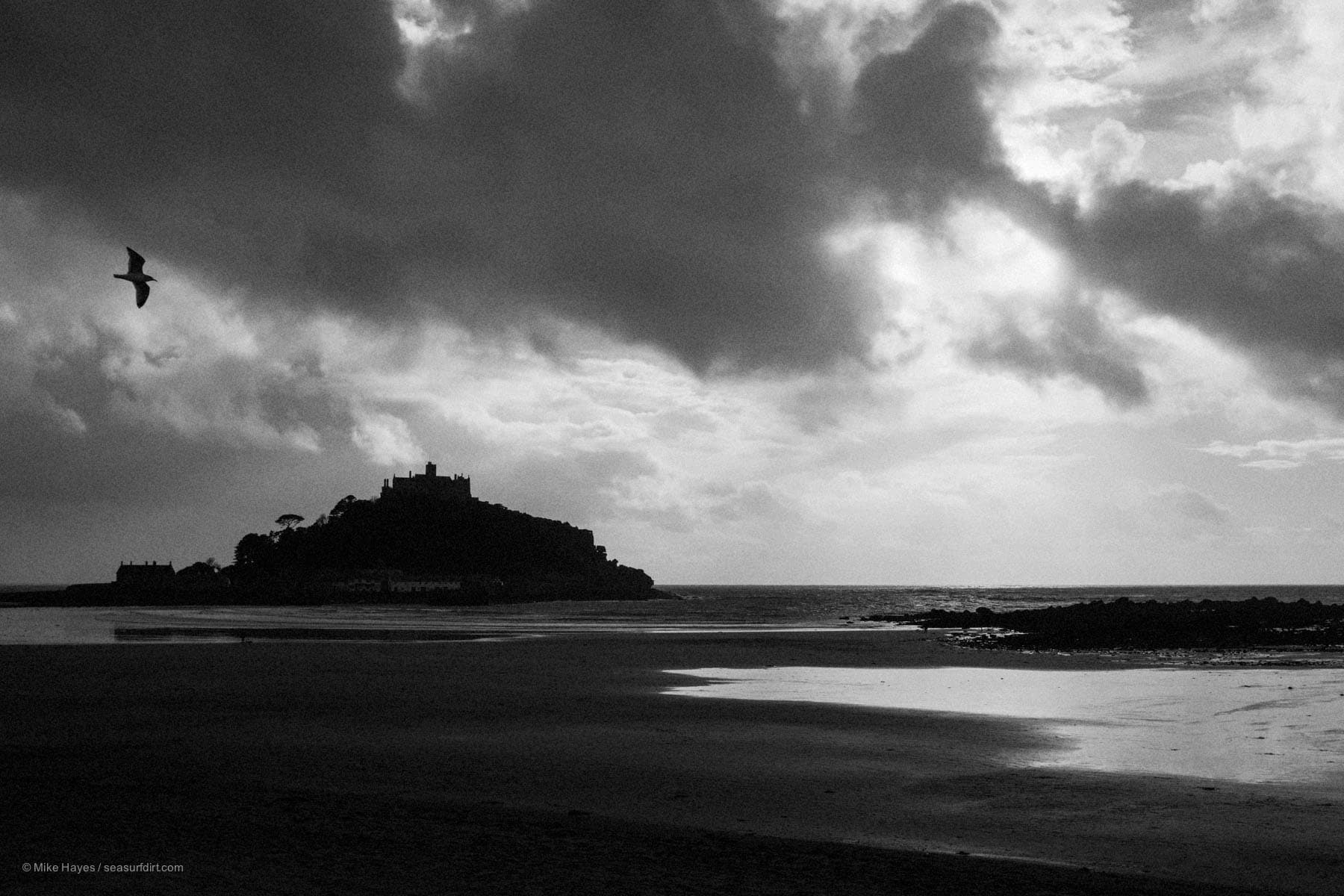 St Michael's Mount on stormy day.