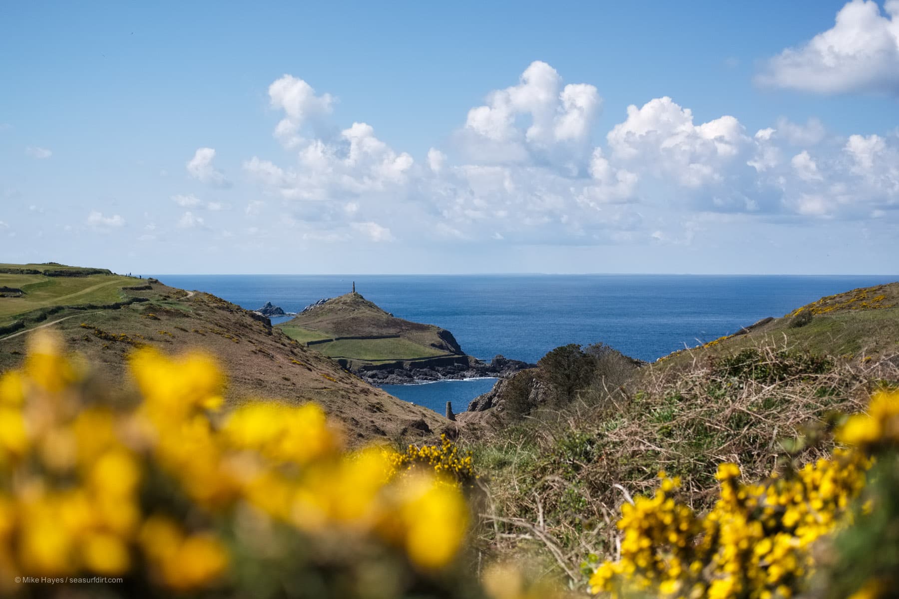 Cape Cornwall framed by gorse